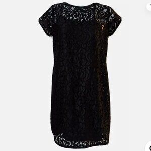Ann Taylor Loft Black Lace Shift Dress